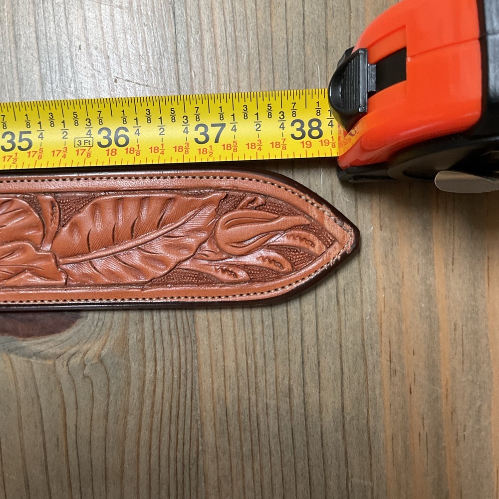 CUSTOM HANDMADE LEATHER INLAID BELT - Picture 9 of 10